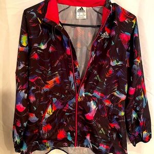 Adidas size 14 girls multi-colored light jacket